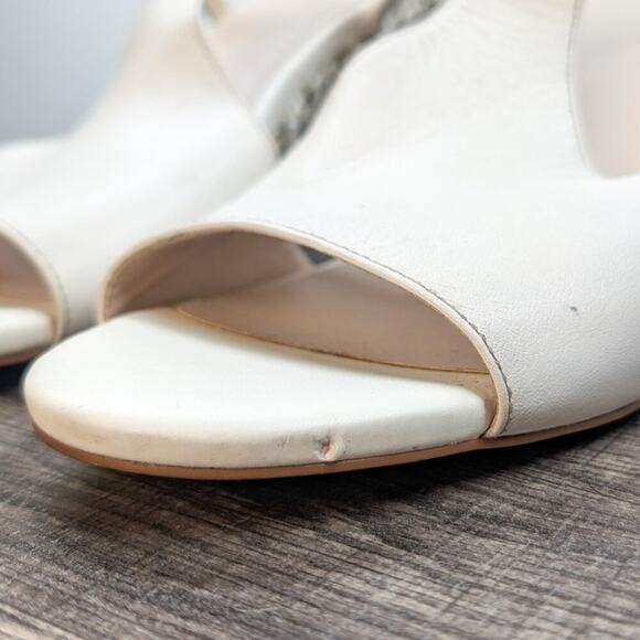 Cole Haan Maddie White Leather Ankle Strap Open Toe Wedge Heels Size 10‎ Summer - Picture 8 of 9